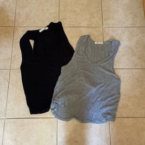 We The Free Black and Gray Tank Tops